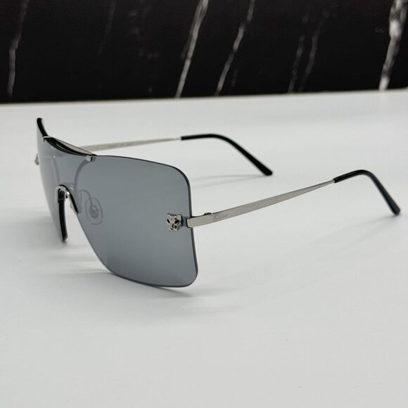 NEW CARTIER CT0023S 001 WOMEN SILVER SHIELD SUNGLASSES CARTIER CT0023S 001 main image 6
